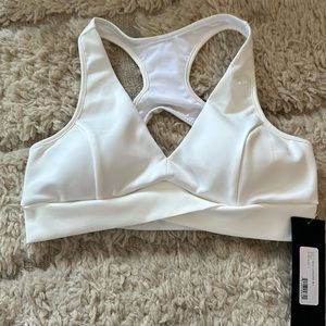 MICHI ray v-neck longline bra ivory size large
